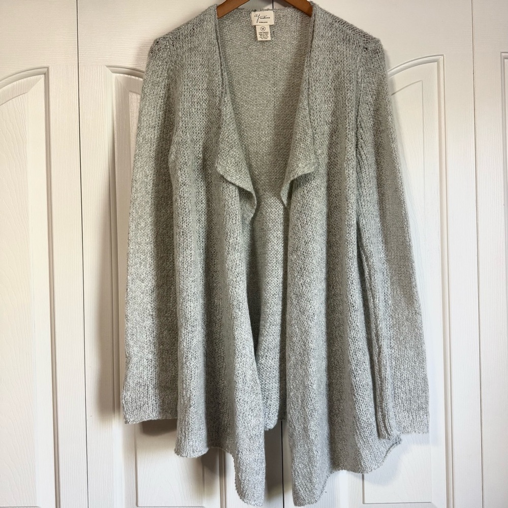 ❌SOLD❌Cashmere AJ Andrea Jovine Open Front Grey Cardigan Sweater, Womens M